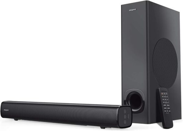 Creative Stage 2.1 Soundbar mit kraftvollem Bass und vielseitigen Anschlussmöglichkeiten