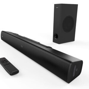 Creative Stage V2 2.1 Soundbar with Subwoofer, Clear Dialog and Surround from Sound Blaster, Bluetooth 5.0, TV ARC, Optical and USB Audio, Wall Mountable Bass and Height...