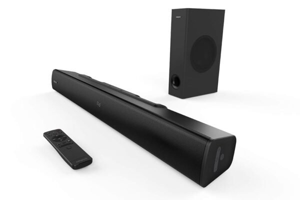 Creative Stage V2 2.1 Soundbar with Subwoofer, Clear Dialog and Surround from Sound Blaster, Bluetooth 5.0, TV ARC, Optical and USB Audio, Wall Mountable Bass and Height...