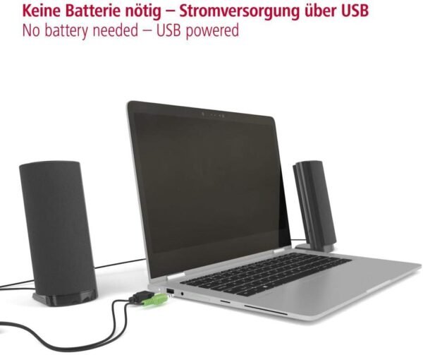 Hama e 80 PC Lautsprecher mit USB und Klinkenanschluss für vielseitigen Musikgenuss