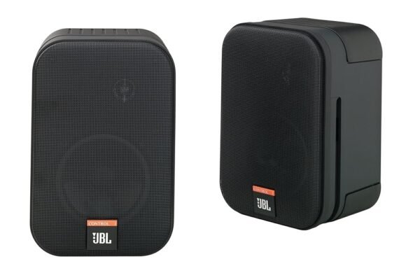JBL Control One Robuster Kompakter Regallautsprecher Satellitenlautsprecher Studio-Monitor-Lautsprecher (1 Paar) schwarz