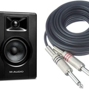 M-Audio BX3 3.5 Inch Studio Monitors High-Definition Monitor Speaker Boxes for Recording and Multimedia, 120 W & Adam Hall Cables K3TPC0300 Audio Cable 2 x RCA Male to 2 x 6.3...