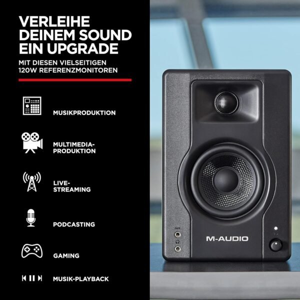 M-Audio BX3 Studio-Monitore mit 120W Soundkraft und vielseitigen Anschlussmöglichkeiten