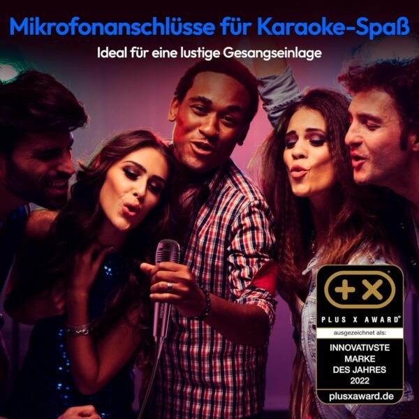 MEDION P61468 Partylautsprecher mit Bluetooth Mikrofon Karaoke und kraftvollem Sound