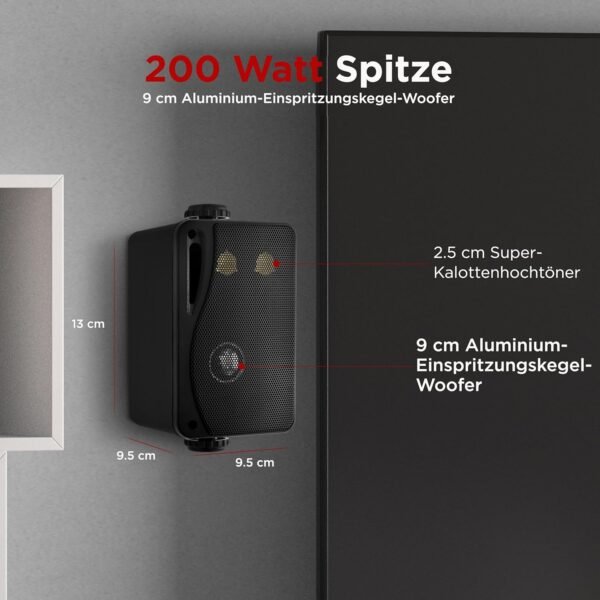Pyle Wasserdichte Outdoor Lautsprecher 200 Watt Perfekt für Sauna und Terrasse