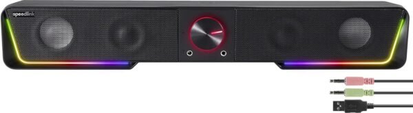Speedlink Gravity RGB Soundbar mit Bluetooth und kraftvollem Stereo-Sound für PC Gaming
