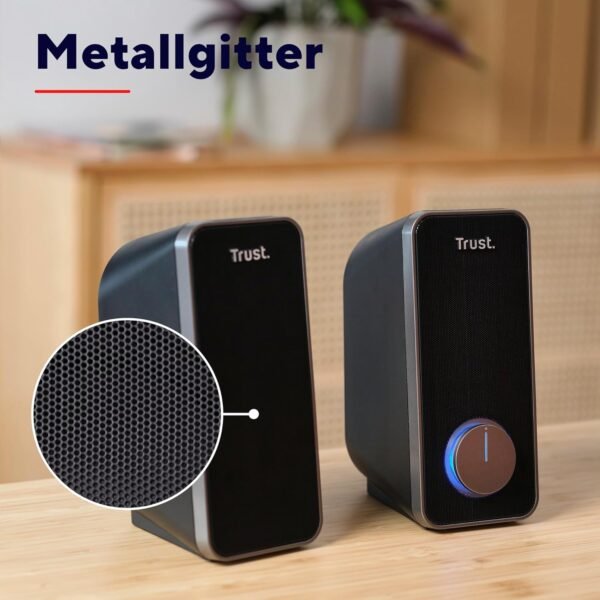 Trust Arys 2.0 PC Lautsprecher Set kraftvoller Sound mit einfachem Plug and Play