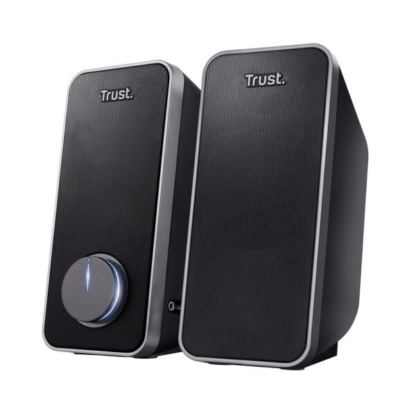 Trust Arys 2.0 PC Speaker Set, 28 Watt, 3.5 mm AUX Jack, Boxes with USB Power Supply, Speaker for PC, Laptop, Computer, Tablet and Smartphone - Black, One Size