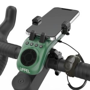 UPPEL Fahrrad Bluetooth Lautsprecher 10 in 1 Multifunktionaler Handyhalterung Fahrrad-Powerbank-Klingel-Mikrofon-TF-SD-AUX Modus - Extrem und Freizeit Radsport mit Fahrrad und...
